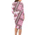 Hawaii Quilt Long Sleeve Bodycon Dress Kakau Polynesian Pattern Mauve Pink Version LT01 - Polynesian Pride