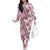 Hawaii Quilt Off The Shoulder Long Sleeve Dress Kakau Polynesian Pattern Mauve Pink Version LT01 Women Pink - Polynesian Pride