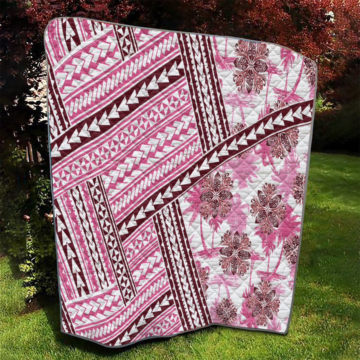 Hawaii Quilt Quilt Kakau Polynesian Pattern Mauve Pink Version LT01 - Polynesian Pride