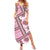 Hawaii Quilt Summer Maxi Dress Kakau Polynesian Pattern Mauve Pink Version LT01 Women Pink - Polynesian Pride