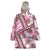 Hawaii Quilt Wearable Blanket Hoodie Kakau Polynesian Pattern Mauve Pink Version LT01 One Size Pink - Polynesian Pride