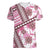 Hawaii Quilt Women V Neck T Shirt Kakau Polynesian Pattern Mauve Pink Version LT01 Female Pink - Polynesian Pride