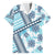 Hawaii Quilt Family Matching Long Sleeve Bodycon Dress and Hawaiian Shirt Kakau Polynesian Pattern Sky Blue Version LT01 Dad's Shirt - Short Sleeve Blue - Polynesian Pride