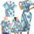 Hawaii Quilt Family Matching Short Sleeve Bodycon Dress and Hawaiian Shirt Kakau Polynesian Pattern Sky Blue Version LT01 - Polynesian Pride