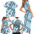 Hawaii Quilt Family Matching Short Sleeve Bodycon Dress and Hawaiian Shirt Kakau Polynesian Pattern Sky Blue Version LT01 - Polynesian Pride