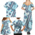 Hawaii Quilt Family Matching Summer Maxi Dress and Hawaiian Shirt Kakau Polynesian Pattern Sky Blue Version LT01 - Polynesian Pride