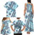 Hawaii Quilt Family Matching Tank Maxi Dress and Hawaiian Shirt Kakau Polynesian Pattern Sky Blue Version LT01 - Polynesian Pride