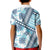 Hawaii Quilt Kid Polo Shirt Kakau Polynesian Pattern Sky Blue Version LT01 - Polynesian Pride