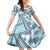 Hawaii Quilt Kid Short Sleeve Dress Kakau Polynesian Pattern Sky Blue Version LT01 KID Blue - Polynesian Pride