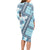 Hawaii Quilt Long Sleeve Bodycon Dress Kakau Polynesian Pattern Sky Blue Version LT01 - Polynesian Pride