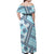 Hawaii Quilt Off Shoulder Maxi Dress Kakau Polynesian Pattern Sky Blue Version LT01 - Polynesian Pride