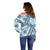 Hawaii Quilt Off Shoulder Sweater Kakau Polynesian Pattern Sky Blue Version LT01 - Polynesian Pride