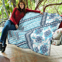 Hawaii Quilt Quilt Kakau Polynesian Pattern Sky Blue Version LT01 - Polynesian Pride