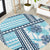 Hawaii Quilt Round Carpet Kakau Polynesian Pattern Sky Blue Version LT01 Blue - Polynesian Pride