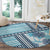 Hawaii Quilt Round Carpet Kakau Polynesian Pattern Sky Blue Version LT01 - Polynesian Pride