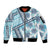 Hawaii Quilt Sleeve Zip Bomber Jacket Kakau Polynesian Pattern Sky Blue Version LT01 Unisex Blue - Polynesian Pride