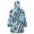 Hawaii Quilt Wearable Blanket Hoodie Kakau Polynesian Pattern Sky Blue Version LT01 - Polynesian Pride