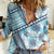 Hawaii Quilt Women Casual Shirt Kakau Polynesian Pattern Sky Blue Version LT01 Female Blue - Polynesian Pride