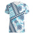 Hawaii Quilt Women V Neck T Shirt Kakau Polynesian Pattern Sky Blue Version LT01 Female Blue - Polynesian Pride