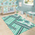 Hawaii Quilt Area Rug Kakau Polynesian Pattern Teal Version LT01 - Polynesian Pride