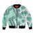 Hawaii Quilt Bomber Jacket Kakau Polynesian Pattern Teal Version LT01 Unisex Teal - Polynesian Pride