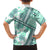 Hawaii Quilt Family Matching Long Sleeve Bodycon Dress and Hawaiian Shirt Kakau Polynesian Pattern Teal Version LT01 - Polynesian Pride