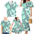 Hawaii Quilt Family Matching Mermaid Dress and Hawaiian Shirt Kakau Polynesian Pattern Teal Version LT01 - Polynesian Pride