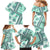 Hawaii Quilt Family Matching Mermaid Dress and Hawaiian Shirt Kakau Polynesian Pattern Teal Version LT01 - Polynesian Pride