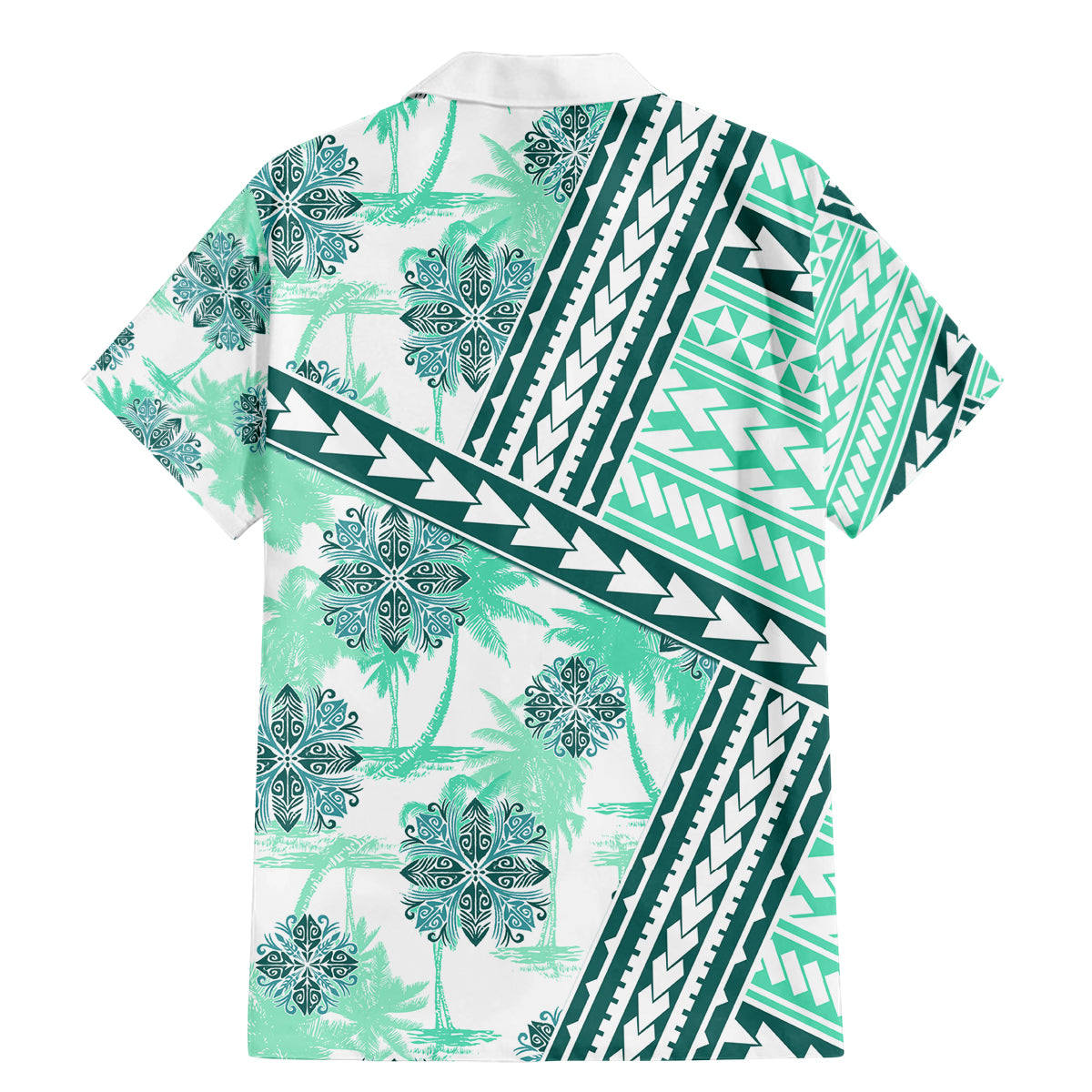 Hawaii Quilt Family Matching Mermaid Dress and Hawaiian Shirt Kakau Polynesian Pattern Teal Version LT01 - Polynesian Pride