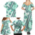 Hawaii Quilt Family Matching Summer Maxi Dress and Hawaiian Shirt Kakau Polynesian Pattern Teal Version LT01 - Polynesian Pride