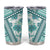 Hawaii Quilt Tumbler Cup Kakau Polynesian Pattern Teal Version