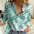 Hawaii Quilt Women Casual Shirt Kakau Polynesian Pattern Teal Version LT01 Female Teal - Polynesian Pride