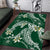 Polynesian Hawaiian Plumeria Tribal Pattern Area Rug Green Version