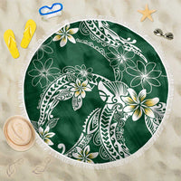 Polynesian Hawaiian Plumeria Tribal Pattern Beach Blanket Green Version LT01 One Size 150cm Green - Polynesian Pride