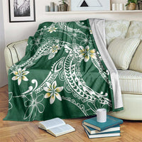 Polynesian Hawaiian Plumeria Tribal Pattern Blanket Green Version LT01 Green - Polynesian Pride
