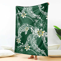Polynesian Hawaiian Plumeria Tribal Pattern Blanket Green Version LT01 - Polynesian Pride