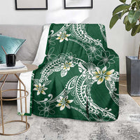 Polynesian Hawaiian Plumeria Tribal Pattern Blanket Green Version LT01 - Polynesian Pride