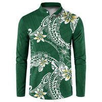 Polynesian Hawaiian Plumeria Tribal Pattern Button Sweatshirt Green Version LT01 Green - Polynesian Pride