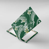 Polynesian Hawaiian Plumeria Tribal Pattern Canvas Wall Art Green Version LT01 With Frame Green - Polynesian Pride