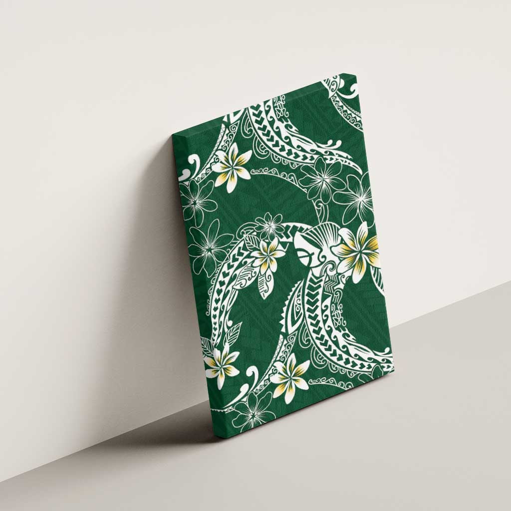 Polynesian Hawaiian Plumeria Tribal Pattern Canvas Wall Art Green Version LT01 - Polynesian Pride