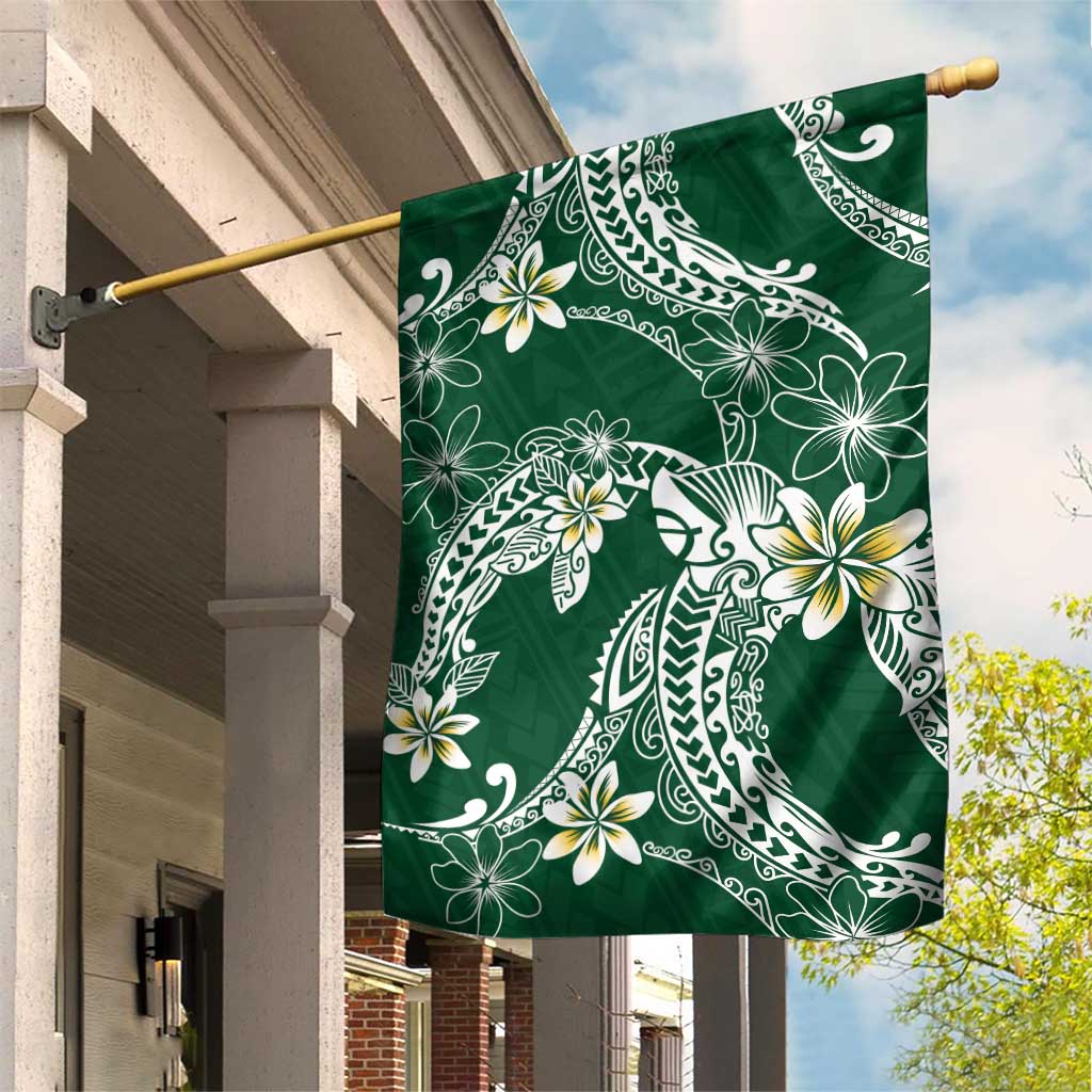 Polynesian Hawaiian Plumeria Tribal Pattern Garden Flag Green Version LT01 House Flag Green - Polynesian Pride