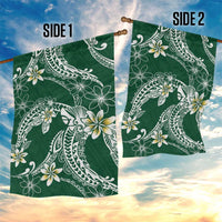 Polynesian Hawaiian Plumeria Tribal Pattern Garden Flag Green Version LT01 - Polynesian Pride