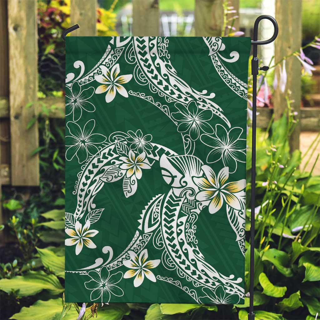 Polynesian Hawaiian Plumeria Tribal Pattern Garden Flag Green Version LT01 Garden Flag Green - Polynesian Pride
