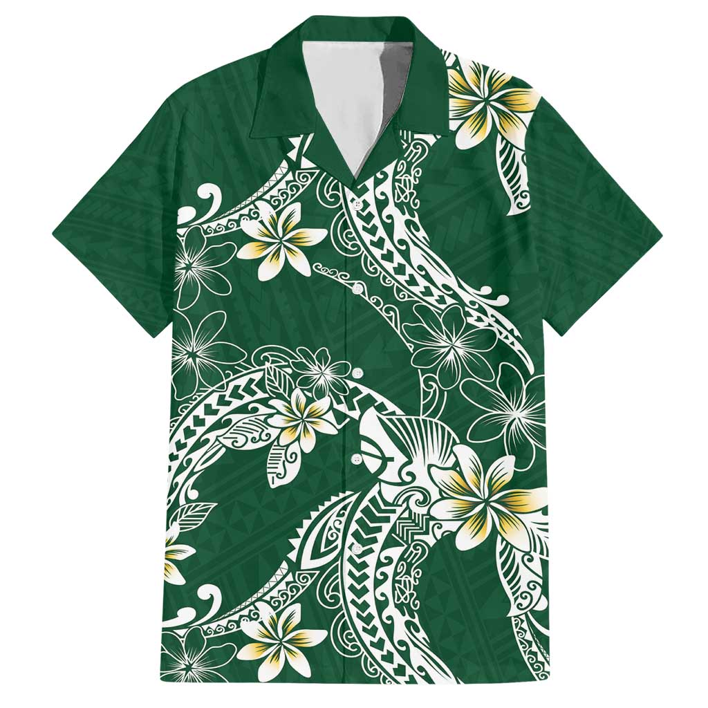 Polynesian Hawaiian Plumeria Tribal Pattern Hawaiian Shirt Green Version LT01 Green - Polynesian Pride