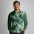 Polynesian Hawaiian Plumeria Tribal Pattern Long Sleeve Polo Shirt Green Version