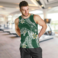 Polynesian Hawaiian Plumeria Tribal Pattern Men Tank Top Green Version LT01 Green - Polynesian Pride