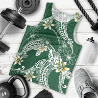 Polynesian Hawaiian Plumeria Tribal Pattern Men Tank Top Green Version LT01 - Polynesian Pride
