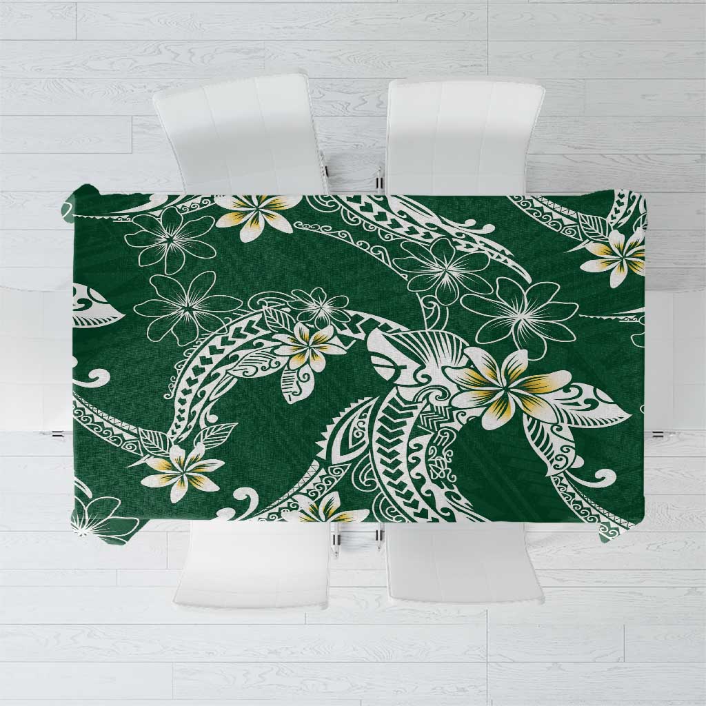 Polynesian Hawaiian Plumeria Tribal Pattern Tablecloth Green Version LT01 Green - Polynesian Pride