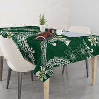 Polynesian Hawaiian Plumeria Tribal Pattern Tablecloth Green Version LT01 - Polynesian Pride