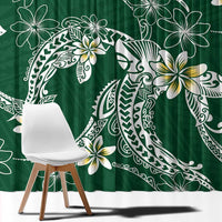 Polynesian Hawaiian Plumeria Tribal Pattern Window Curtain Green Version LT01 - Polynesian Pride
